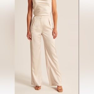 Abercrombie Satin Tailored Wide Leg Pants